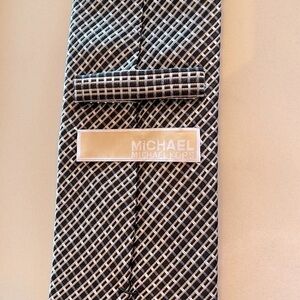 Michael Kors Black Grey & Silver Men’s Silk Necktie